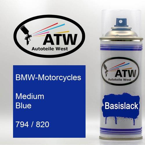 BMW-Motorcycles, Medium Blue, 794 / 820: 400ml Sprühdose, von ATW Autoteile West.